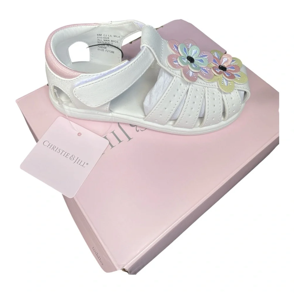 Chic Kids Sandals with Pastel Floral Accents